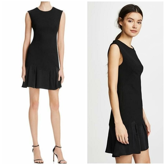 REBECCA TAYLOR Stacy Fit-&-Flare Flounce Black Dress. size 6 women’s work or fun - Picture 2 of 11